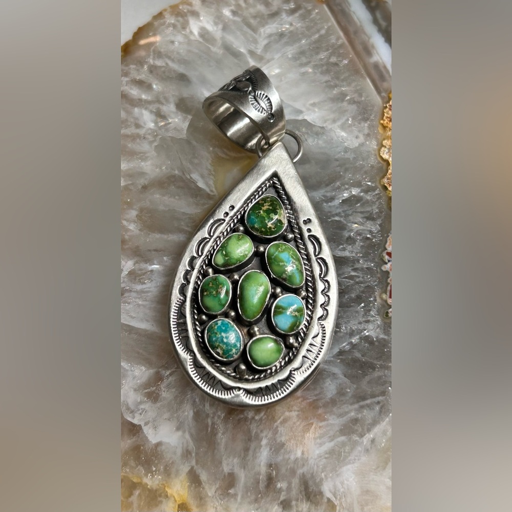 Sam Yellowhair Navajo Handmade Sonoran Gold Pendant NWT